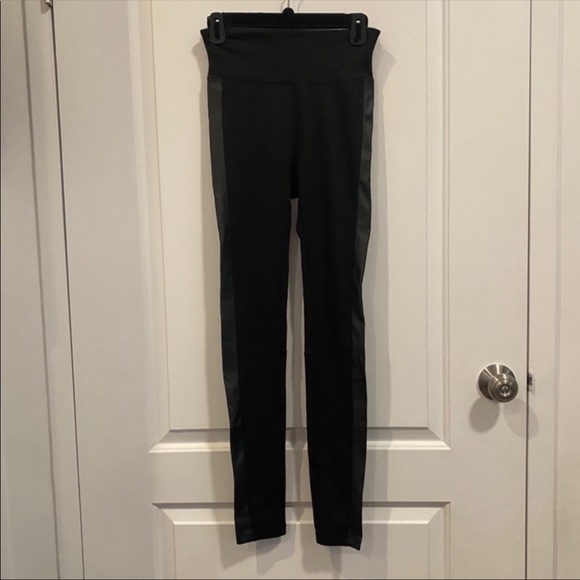 Spanx Side Stripe Faux Leather Leggings - Picture 2 of 3